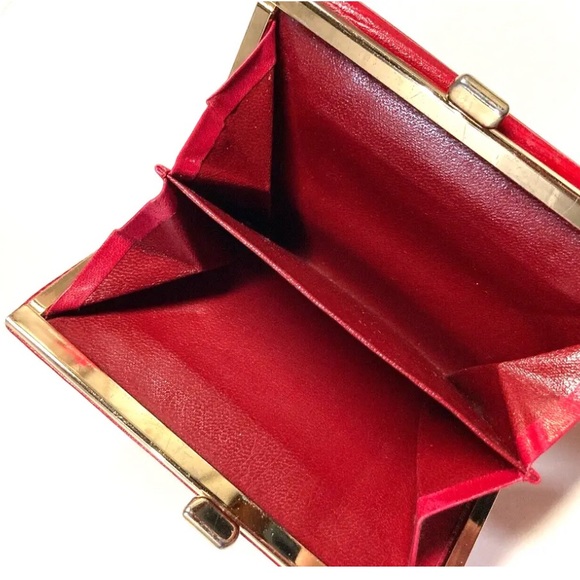 VALENTINO GARAVANI VINTAGE EMBOSSED LEATHER COMPACT WALLET - Picture 12 of 16